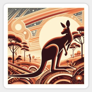 Abstract Kangaroos in the Australian Outback Sticker
